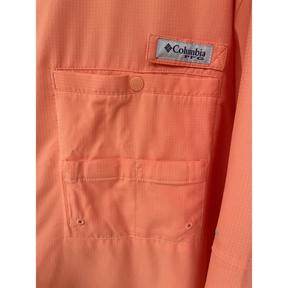 Columbia PFG Omni-Shade Mens Button Down Vented Fishing Shirt Coral Size 2XL - Picture 7 of 7